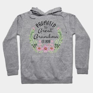 Promoted to Great Grandma est 2020 Baby announcement Hoodie